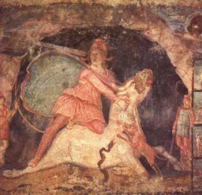 scène d'un sacrifice d'un taureau, entre 168 et 256 ap. J.-C.